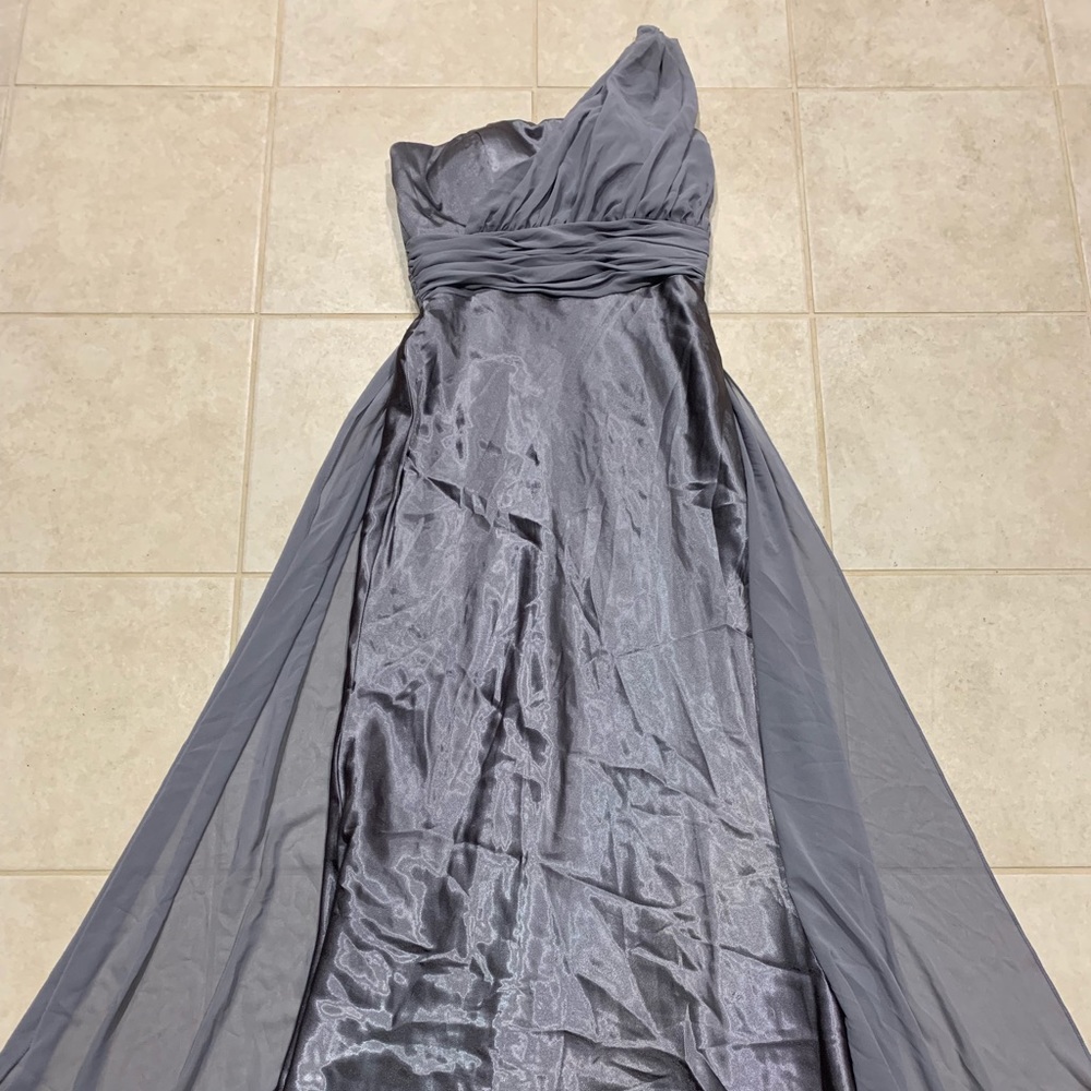 Grey evening gown